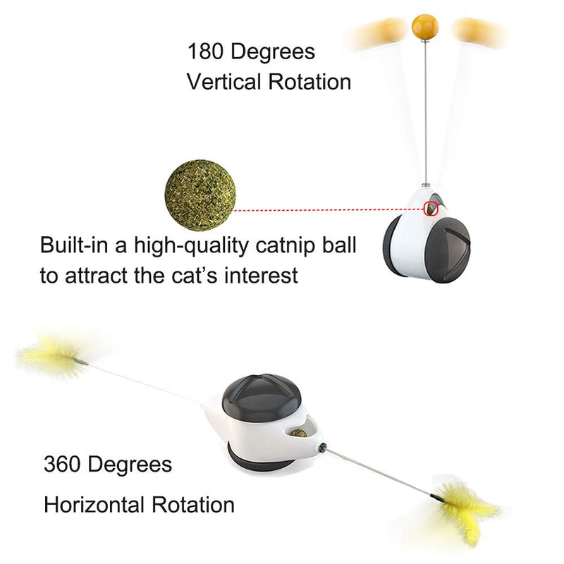 [Australia] - Dozod Interactive Cat Toys, Newest Version Balance Cat Toy with Feather and Ball, Physical Exercise Cat Teaser Toys for Your Indoor Cat/Kitten 