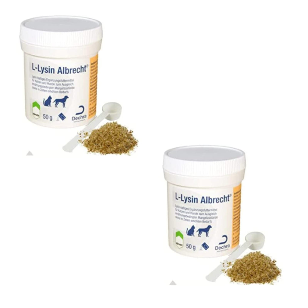 Dechra L-Lysine Albrecht for dogs and cats to support eye function - double pack - 2 x 50g - PawsPlanet Australia