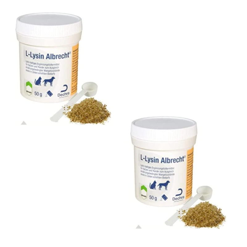 Dechra L-Lysine Albrecht for dogs and cats to support eye function - double pack - 2 x 50g - PawsPlanet Australia