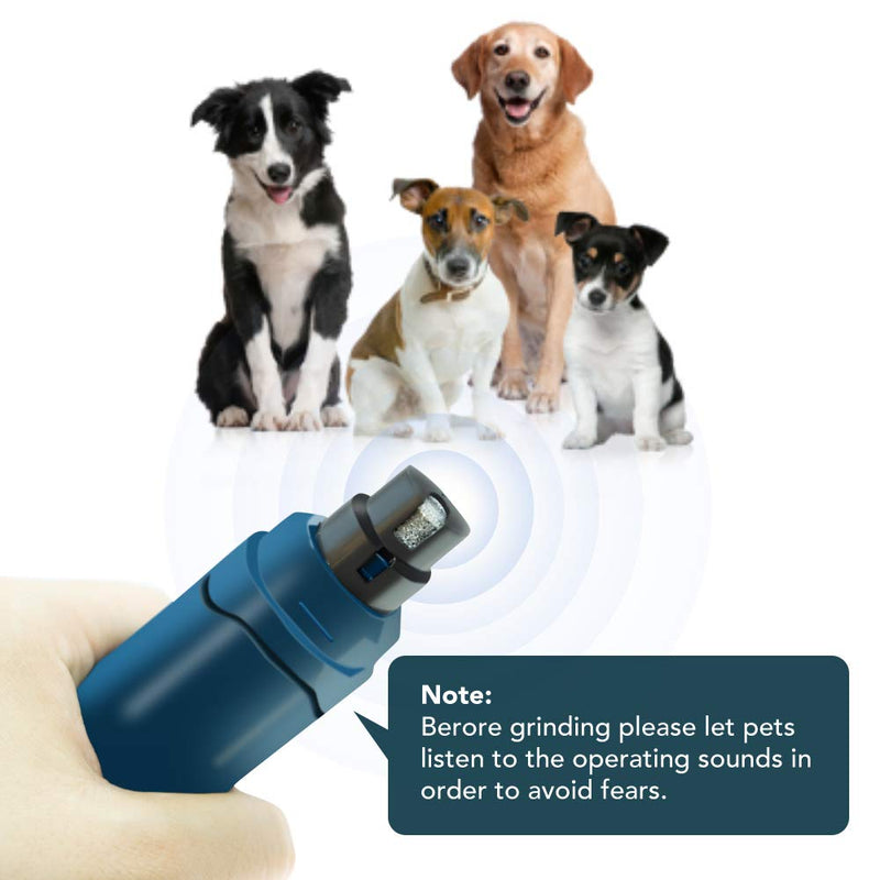LYSLEDA Dog Nail Grinder Upgraded, Professional 2-Speed Electric Rechargeable Pet Nail Trimmer Painless Paws Grooming & Smoothing for Small Medium Large Dogs & Cats(Dark Blue). - PawsPlanet Australia