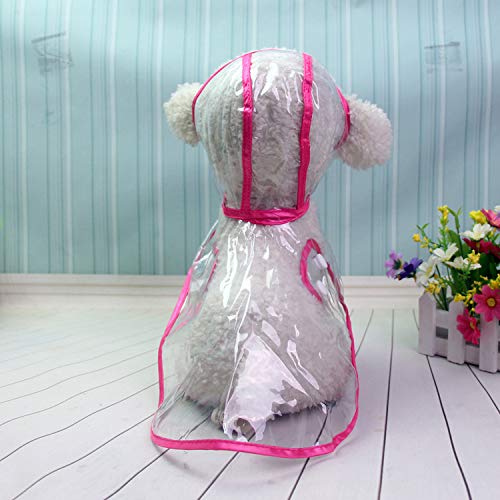 BBEART Pet Raincoat,Small Dog Waterproof Puppy Raincoat Coat Transparent Pet Dog Rainwear Clothes for Small Dogs/Cats(M, Pink) - PawsPlanet Australia