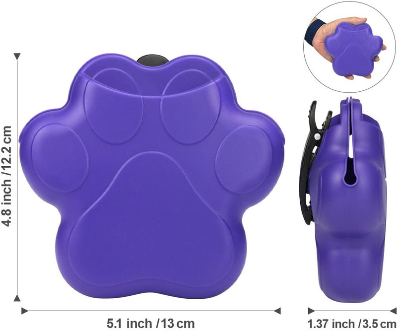 Taglory 2 Pack Dog Treat Pouch, Silicone Dog Training Treat Pouches, Portable Dog Treat Bag with Magnetic Closure and Waist Belt Black/ Purple - PawsPlanet Australia