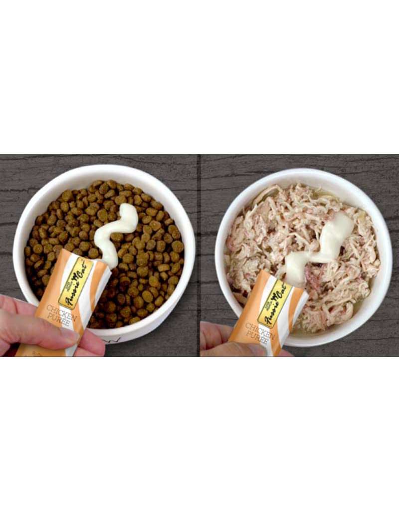 Fussie Cat Puree Grain Free Treat in 3 Flavors: (1) Tuna with Prawns, (1) Chicken with Duck and (1) Chicken (3 Four-Tube Packs, 12 Tubes Total, .5 Ounce per Tube) Plus Silicone Lid - PawsPlanet Australia