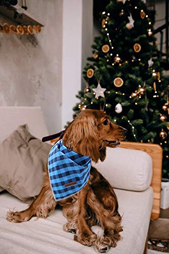 Unique style paws Dog Bandana, 1PC Washable Square Dog Scarfs for Small Medium Large Dogs Adjustable Dogs Bib Scarfs for Girl and Boy Small (Pack of 1) Black and Blue - PawsPlanet Australia