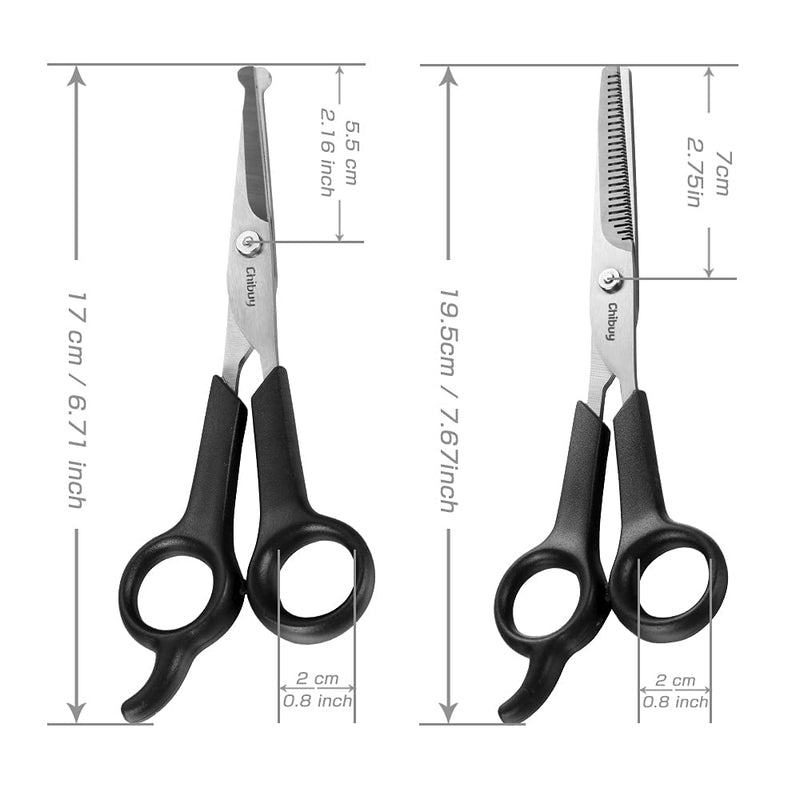 Professional Pets Grooming Scissors Set Stainless Steel Dog Eye scissors Thinning Shears for Dogs and Cats, Home pet grooming Tool kit 1.6371 Eye Scissors + 6373 Thinning Scissors - PawsPlanet Australia