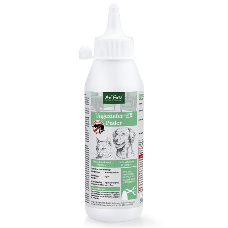 AniForte Vermin Flea-EX Powder for Dogs & Cats 50 g - Effective flea treatment, flea powder against fleas for flea & vermin infestation, diatomaceous earth agent against parasites - PawsPlanet Australia