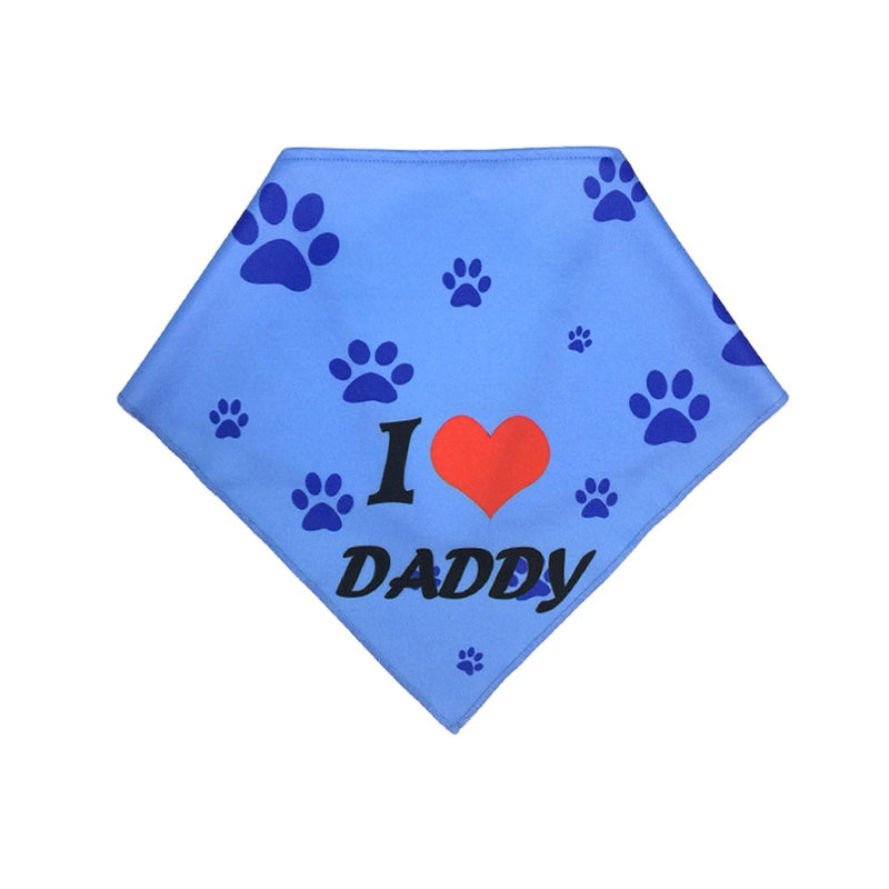 Ggkidsfunpet Father's Day Dog Bandanas Triangle Bibs Scarf Accessories blue - PawsPlanet Australia