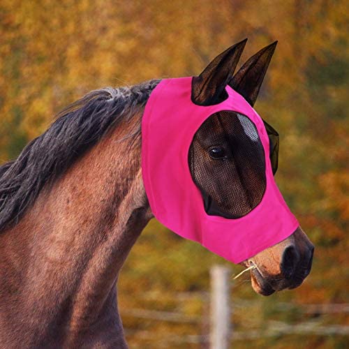 2 Pieces Horse Fly Mask Horse Mask with Ears Smooth and Elasticity Fly Mask with UV Protection Black, Grey L - PawsPlanet Australia