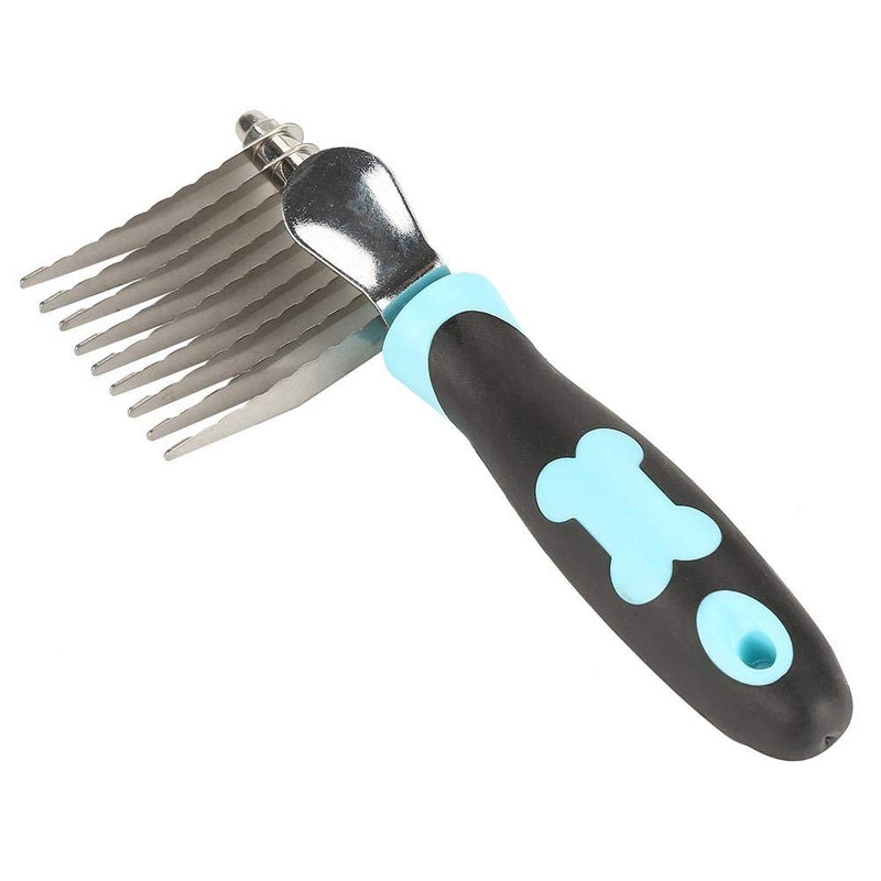 Pet Grooming Massage Comb, Dog Rake Deshedding Dematting Brush Comb,Undercoat Rake for Dogs Brush for Shedding Long Hair (B) B - PawsPlanet Australia