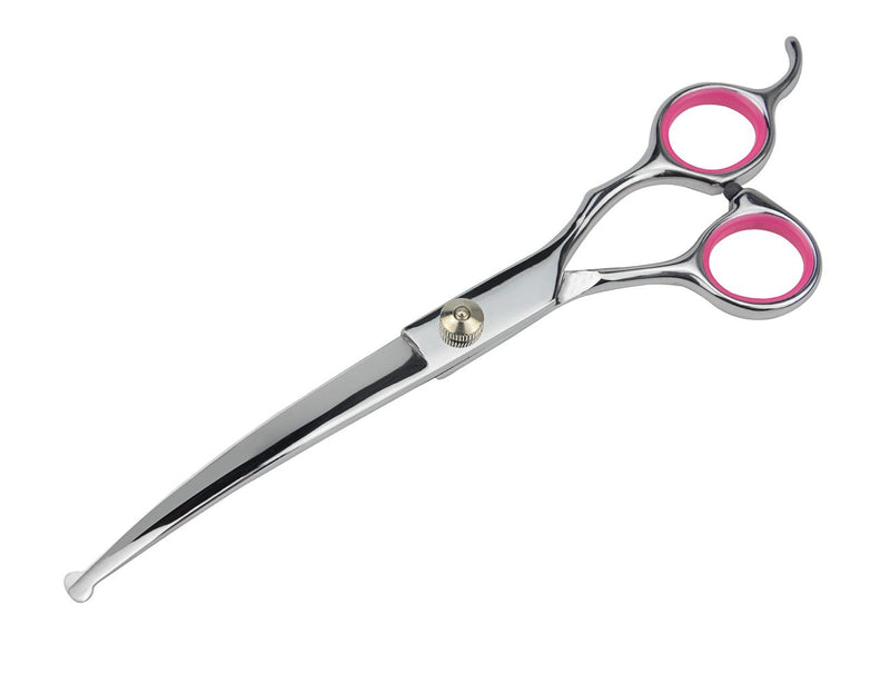 [Australia] - LILYS PET 7.0"/7.5" Round-TIP Safety Professional Stainless Steel PET Dog Cat Grooming Scissors Set,Pink Ring, Cutting&Curved&Thinning Shears Set 3+1 PCS 7.0" 