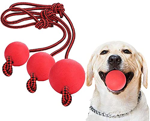 Enzege 3 Pcs Rubber Dog Rope Ball, Training Dog and Chew Toy - PawsPlanet Australia