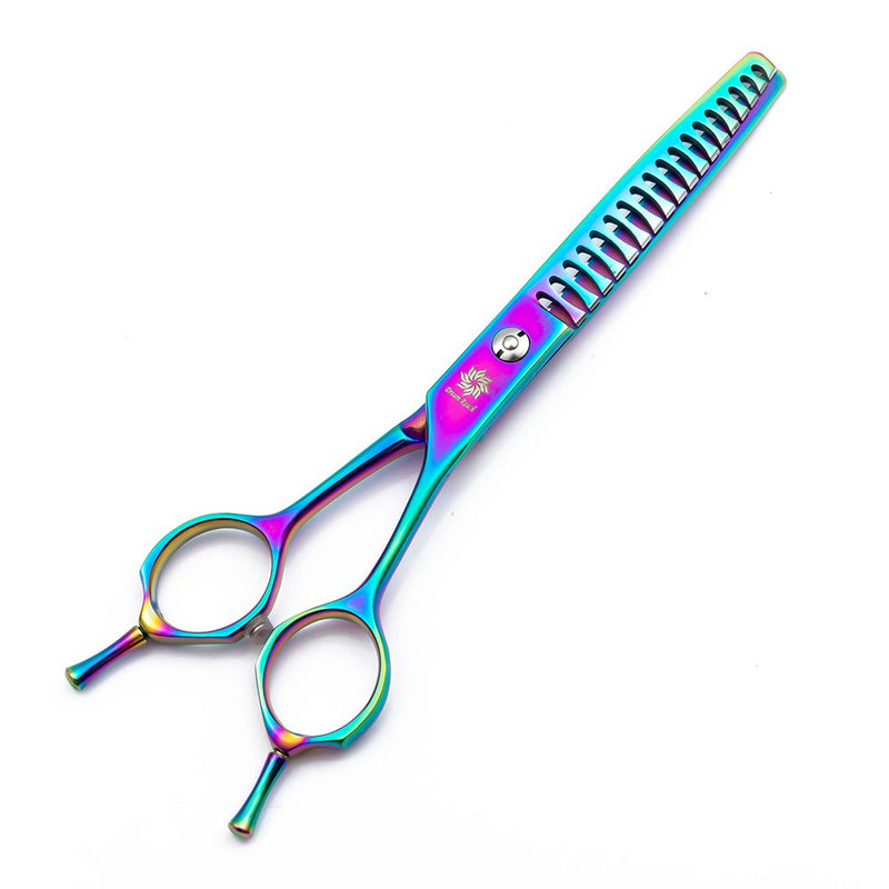 6.5"/8.0'' Professional Chunker Shear Twin Tail Downward Curved Pet Grooming Thinning/Blending Scissors Dog&cat Grooming Chunkers Shear 6.5 inches - PawsPlanet Australia