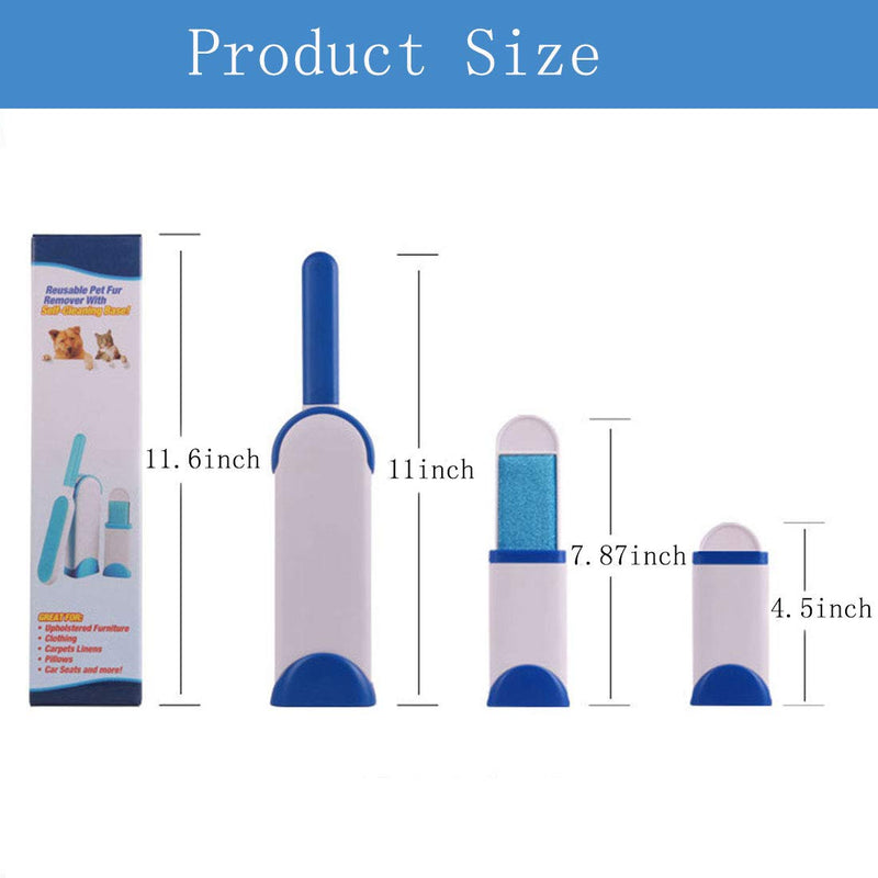 [Australia] - GETIEN Pet Hair Remover Brush Efficient Double Sided Dog & Cat Hair Removal Tool with Self-Cleaning Base Perfect for Clothing Furniture Couch Carpet Blue 