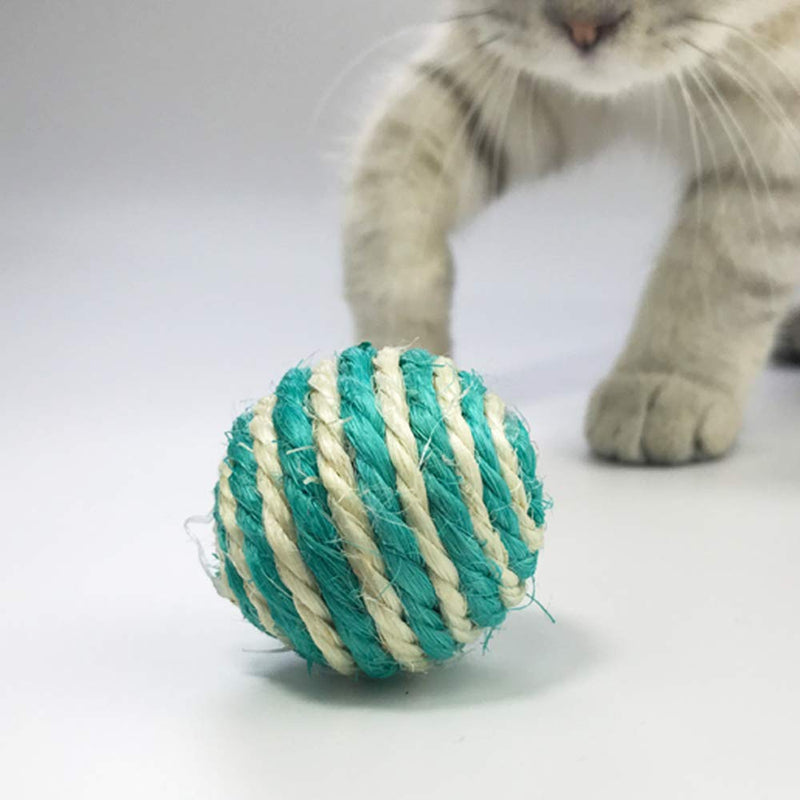 N\A 6Pcs Random Color Cat Play Chew Toy Cat Elastic Ball Pet Chew Toys Ball Interactive Pet Toys for Cats Kitten Dog Training Playing Chewing - PawsPlanet Australia