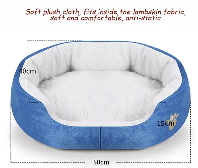 Lamb Cashmere Pet Mat, Winter Warm for Puppy Dogs and Cats Blue - PawsPlanet Australia