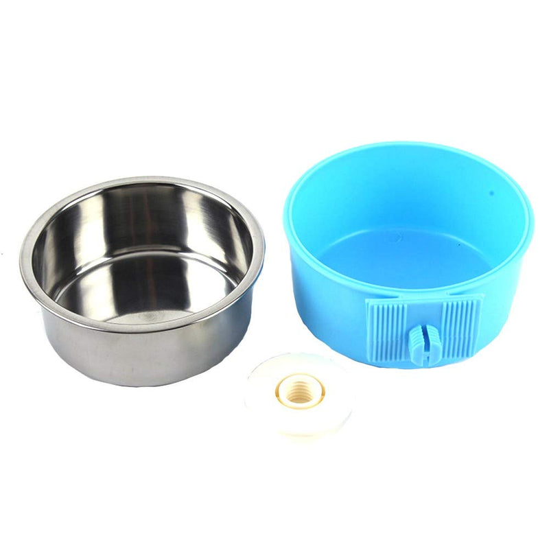 Cage Feeder Bowl, Cage Coop Cup Dog Bowl Feeder Pet Puppy Food Water Feeder Bowl with Bolt Holder for Cat Puppy Bird Pets (S,blue) S blue - PawsPlanet Australia