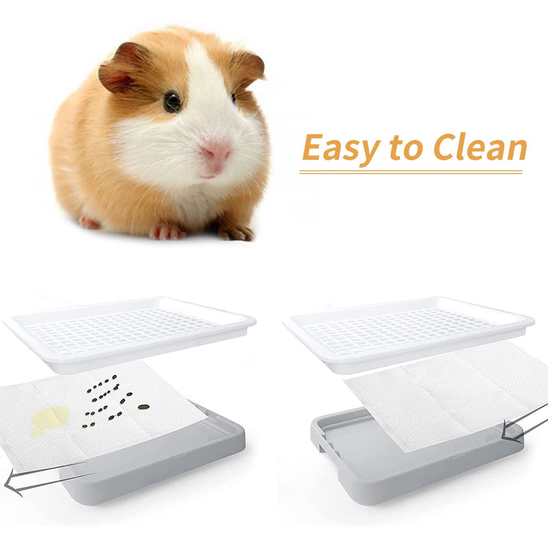 Guinea Pig Litter Pan with Grate, Small Animal Litter Box for Cage, Bunny Restroom Litter Tray Toilet Potty Trainer for Ferret Chinchilla Rat - PawsPlanet Australia