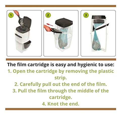 LitterLocker II Refill Cartridge- 1 Unit, Hygienic Disposal System For Soiled Cat Litter, Environmentally Friendly Cartridge, Completely Hygienic Deodorizer, Traps Odours - PawsPlanet Australia