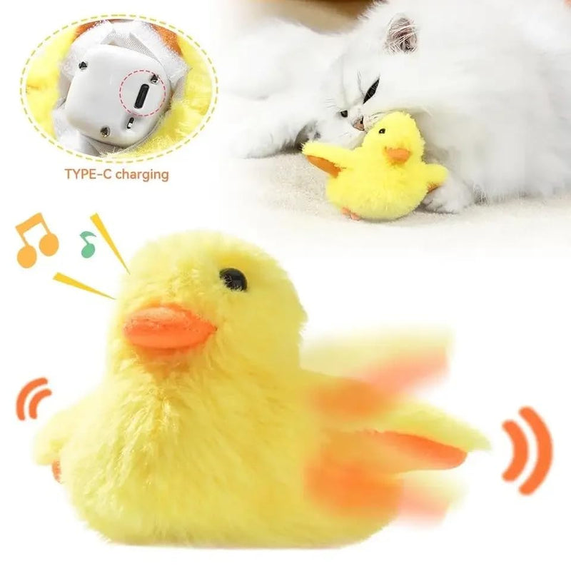 Heim & Tier® Interactive Cat Toy, Yellow Duck Toy for Cats, Rechargeable Plush Cat Toy - PawsPlanet Australia