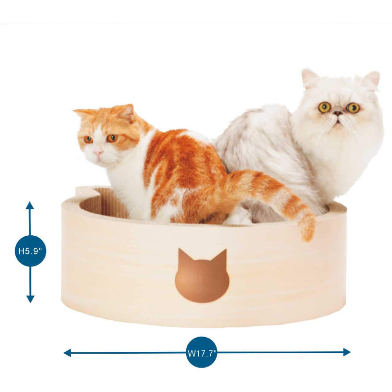 Necoichi Cat-headed Scratcher Bed Large, Birch, 1.55 kg - PawsPlanet Australia