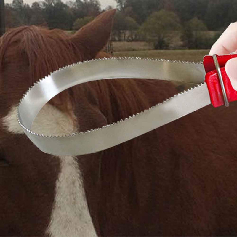 GeKLok Shedding Blade Horse Hair Brush Stainless Steel Dual Sided Blade Shedding Tool, Riding Horse Sweat Scraper(Red) red - PawsPlanet Australia