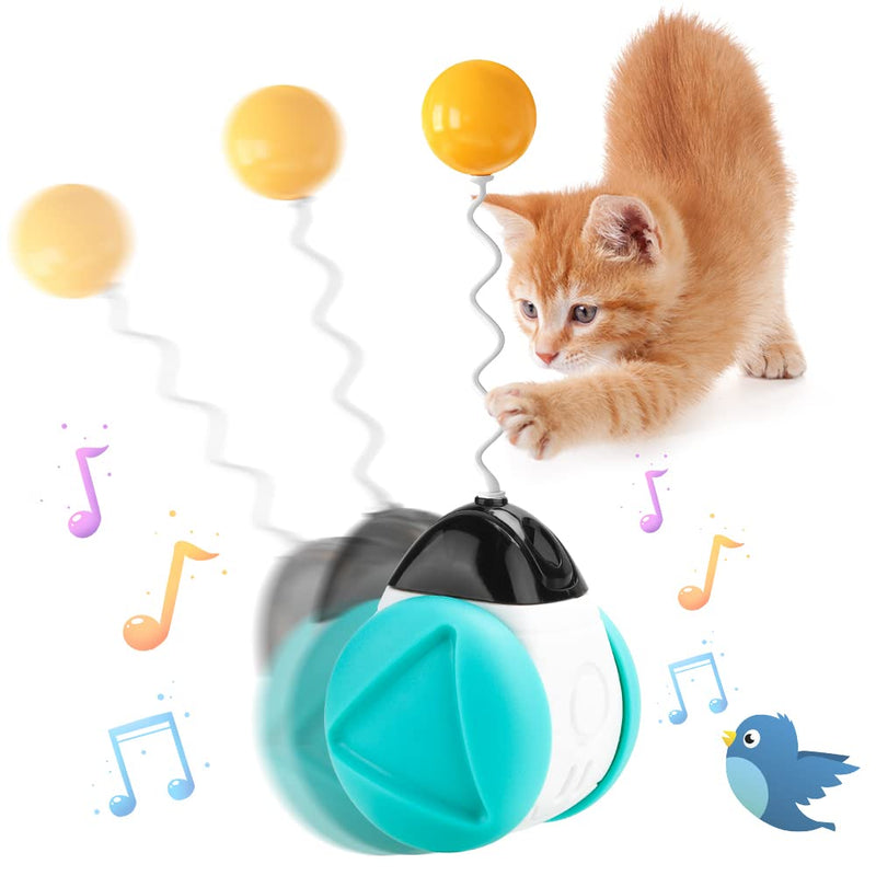 SHTALHST Cat Toy, Self-Employment, with Catnip & Birds Chirping, Funny Cat Ball, Tumbler Toy, Interactive Cat Toy, Helps Cats Increase Their Vitality Blue Lake - PawsPlanet Australia