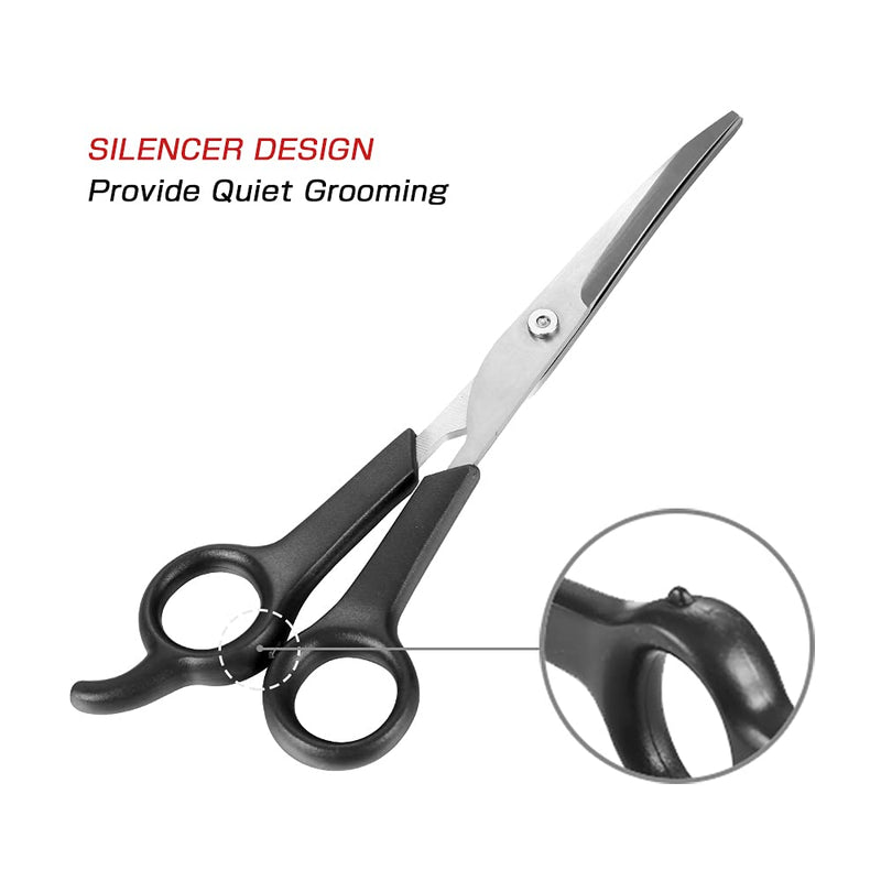 Chibuy Dog Grooming Scissors set Pack of 2 with Round Tips Stainless Steel Dog Eye Cutter Shears, Home Professional Pet grooming Tools for Dogs and Cats Curved scissors set - PawsPlanet Australia
