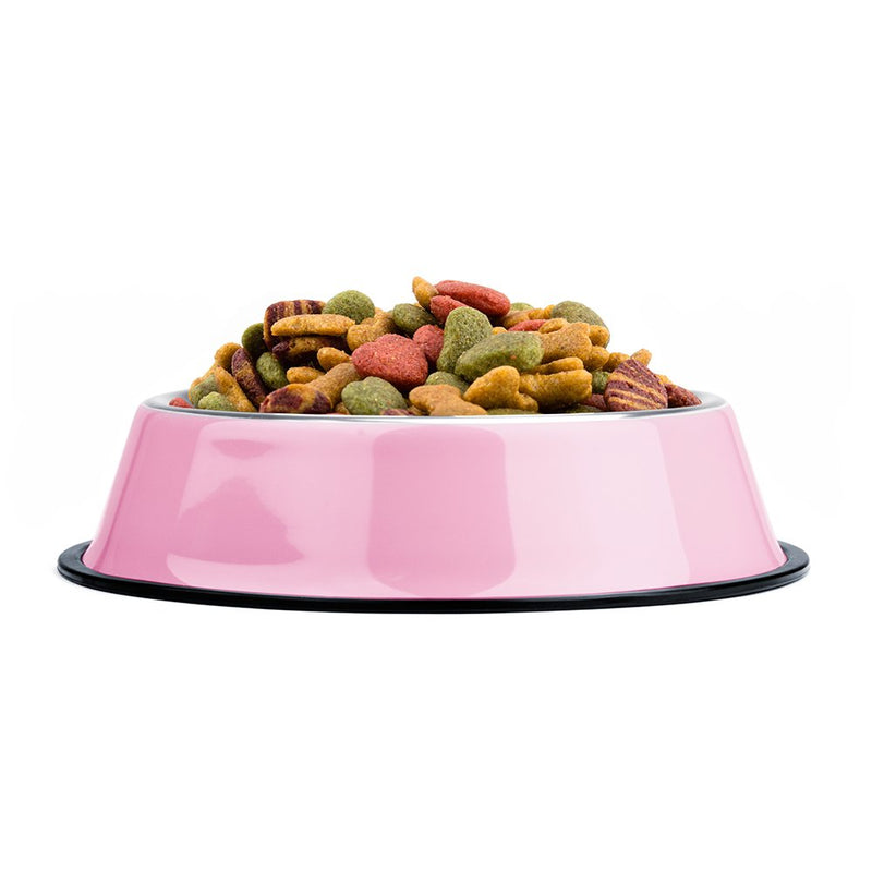 [Australia] - Weebo Pets Pink Stainless Steel No-Tip Food Bowls - Choose Your Size, 4-Ounce to 72-Ounce 72oz. Goliath 