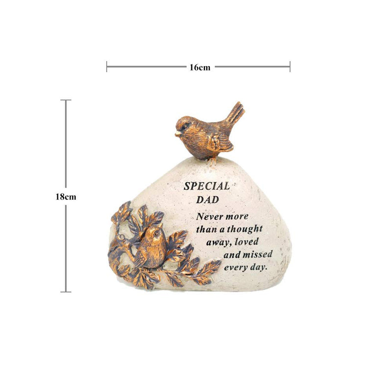 Robin Bird Memorial Graveside Plaque Ornamental Gift, Engraved with a Special Sympathetic Verse | A Personalised Remembrance Grave Decoration Stone/Sign for your Special Ones (Dad) Dad - PawsPlanet Australia