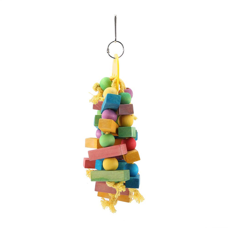 Oumefar Hanging Parrot Bird Toys Swing Multicolored Wooden Blocks Tearing Toys Bird Cage Nest Bite Toys for Birds Parrots - PawsPlanet Australia