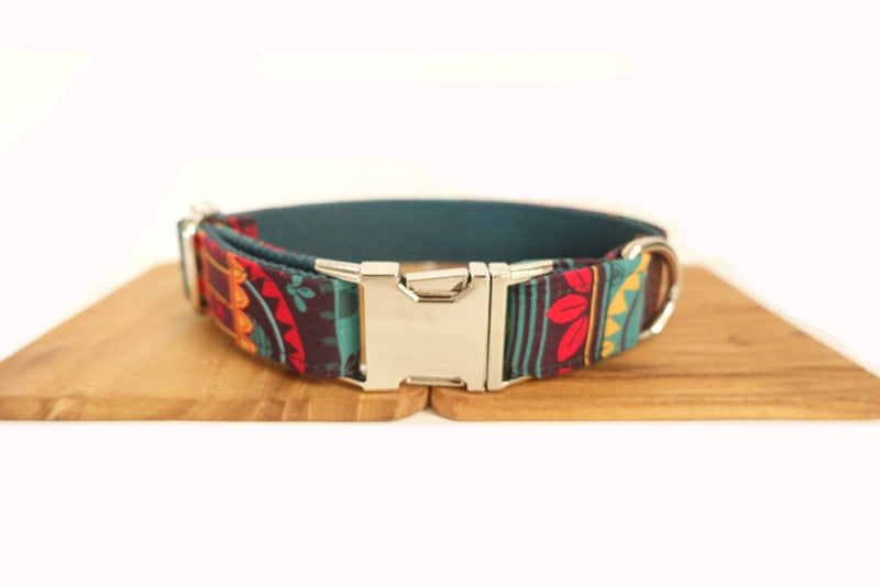 Kismaple Prints Coloful Handmade Pet Soft & Comfy Dog Collars Adjustable Padded Dog Collar, Large,Neck 49-55cm L(width:2.5cm,length: 49-55cm) - PawsPlanet Australia