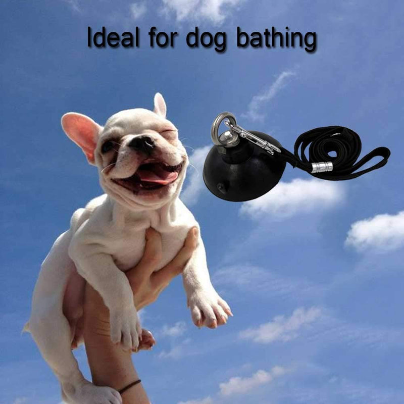 [Australia] - YELL Dog Bathing Suction Cup Tether - Leash with Collar Keeps Dog in Bathtub or Shower - Any Size Dog 