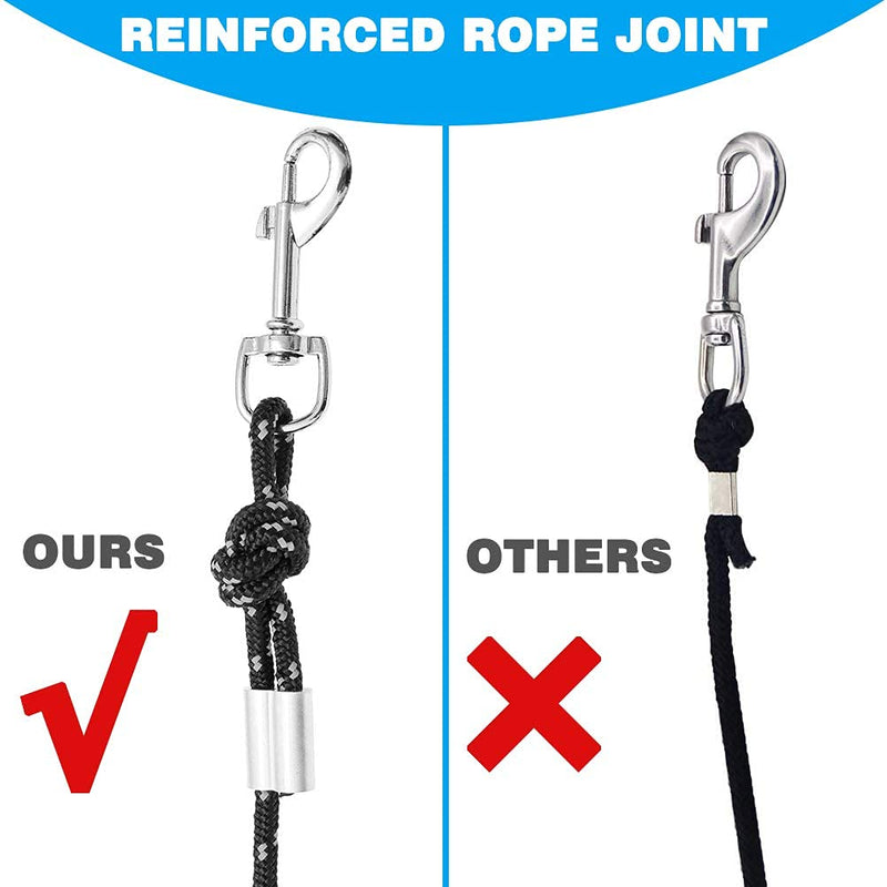 SCIROKKO Reflective Cat Leash - 30 Feet Yard Long Leash, Escape Proof Durable Walking Leads, Safe Extender Pet Tie Out Leash Outdoor Training Playing Camping for Kittens/Puppies/Rabbits/Small Animals Black - PawsPlanet Australia