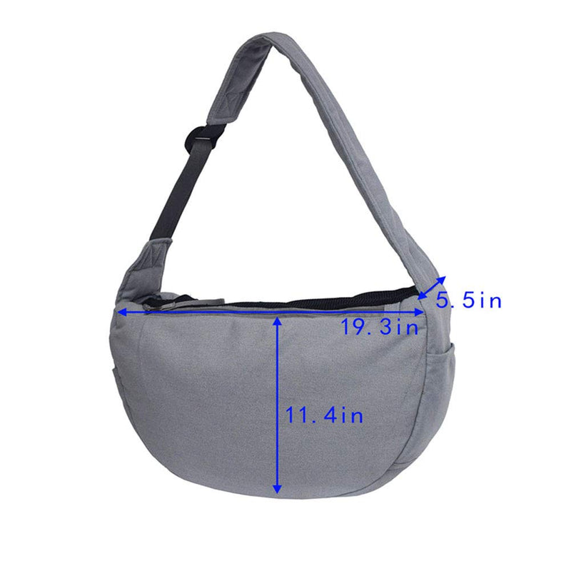 Namvo Travelling Pet Carrier Bag, Adjustable Padded Strap Front Pouch Canvas Shoulder Bag for Dogs and Cats (Grey) - PawsPlanet Australia