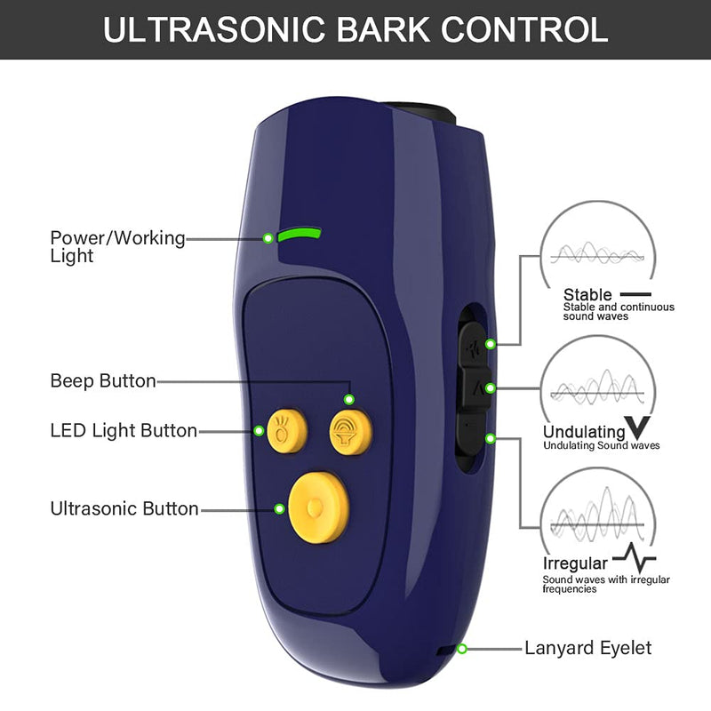 Dog Barking Deterrent Devices with Dog Whistles - Ultrasonic Dog Bark Deterrent - Rechargeable Bark Control Device - Dog Behavior Training Tool Control Devices of 16.4 Ft Effective Control Range - PawsPlanet Australia