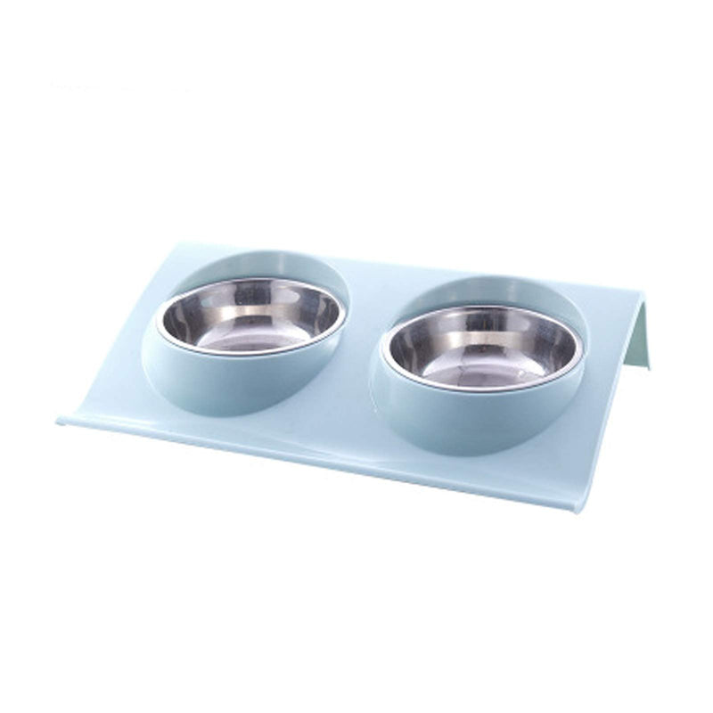 Cat Feeding Bowl,Water Bowls for Cats Dog Double Feeding Bowl Cat Bowl Feeder with Two Stainless Steel Bowls,Non-Slip, Angled Cat Food Bowl, Dog Bowl, Feeding Bowl Set for Cat Puppy Food and Water - PawsPlanet Australia