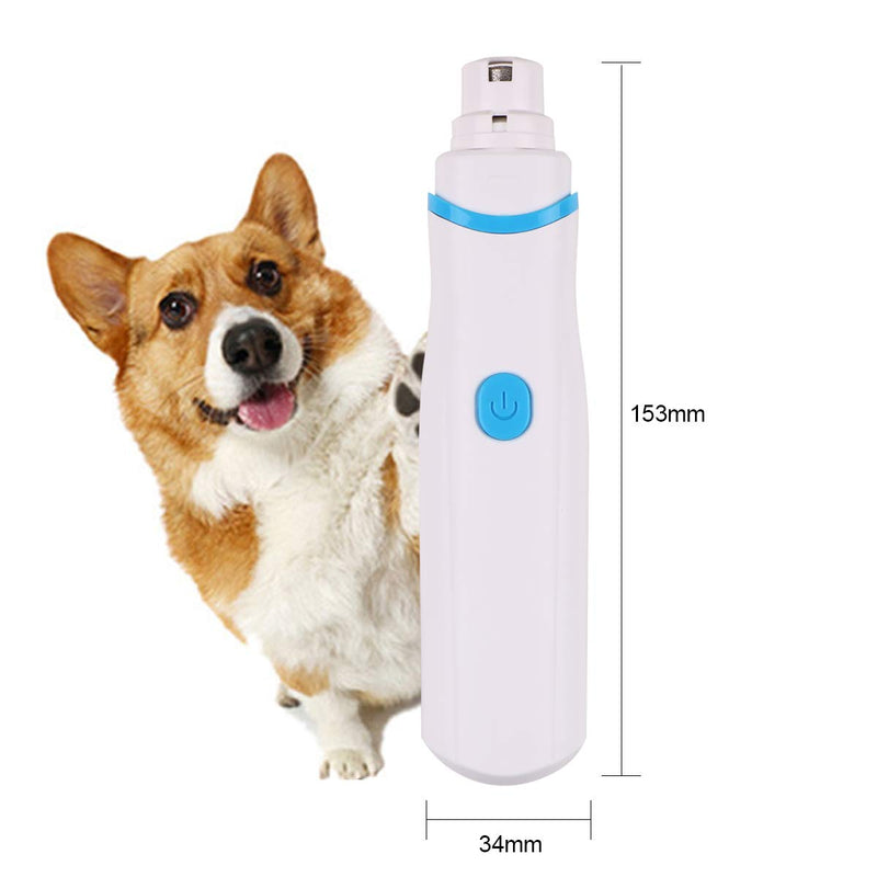 FancyWhoop Pet Nail Grinder Dog Nail Clippers Ultra Quiet Low Vibrations Dog Nail File, Battery Power Pet Nail Trimmer with 3 Ports for Pets Paw Blue - PawsPlanet Australia