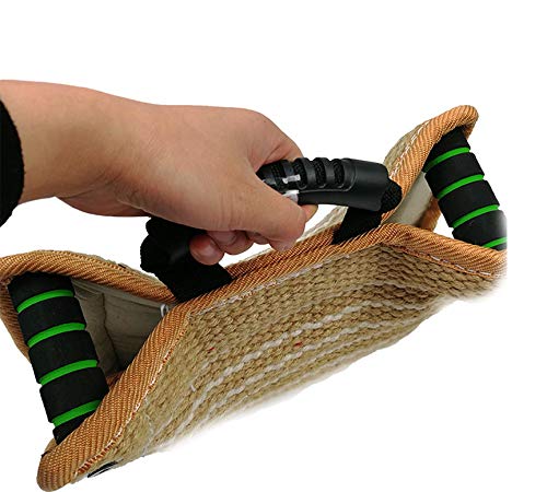 Morezi Dog Targeting Bite Wedge Tug Toy 2 Handle with 1 Loop Jute/Linen for Small and Medium Dogs - PawsPlanet Australia