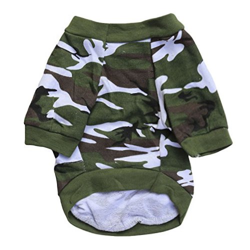 [Australia] - DroolingDog Dog Clothes Dog Camo Tee Shirts Camouflage T Shirt Pet Apparel for Dogs Medium (5.5-8.8lb) green 