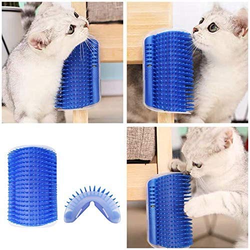 [Australia] - Cat Self Groomer 4 Pack Brush Upgraded with Catnip Pouch All-In-One Face Wall Corner Arch Scratcher Trimmer Brushes Pet Grooming Massage Combs Softer Soft Toy for Short Long Fur Cats Dogs Kitten Puppy 