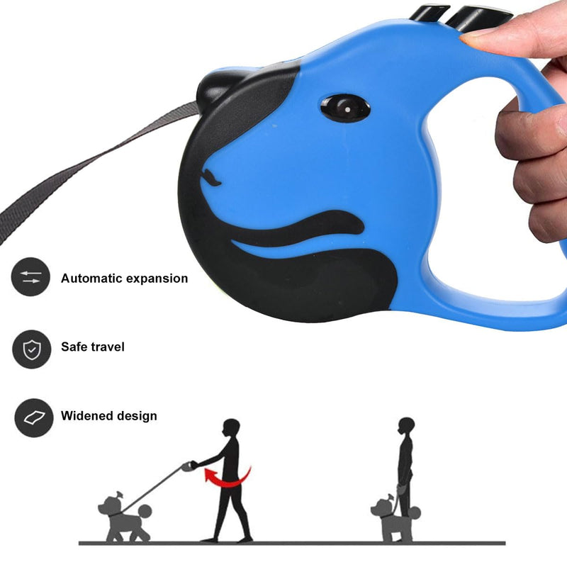 Extendable leash for dogs, retractable dog leash 5 m, retractable dog leash, dog leash, retractable dog leash, retractable dog leash with handle, dog leash, tangle-free retractable dog leash… blue-5m - PawsPlanet Australia