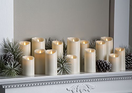 Liown Moving Flame Candle: LED Battery Operated Powered Remote Ready Flameless Candles with Timer (5" Ivory) 5-Inch - PawsPlanet Australia