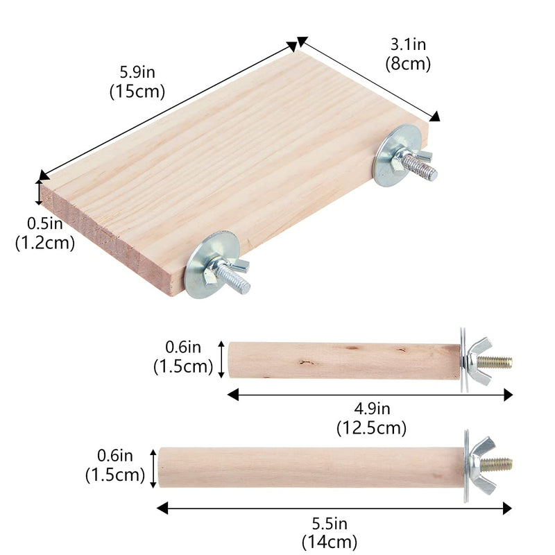 Bird Perches Parakeet sports Toys Bird Stand Pole Bird Cage Accessories Parrot Perching Platform (Small, Set-A) Small - PawsPlanet Australia