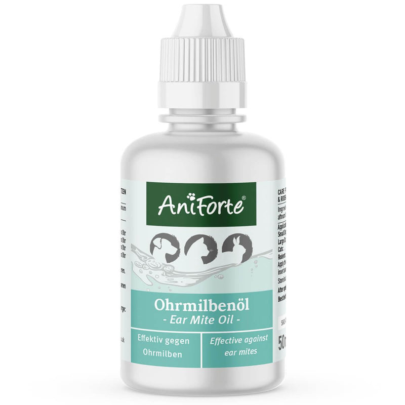 AniForte Ear Mite Oil for Dogs, Cats & Rodents 50ml - Ear drops for itching & mites, remedy for ear mites, ear care & ear cleaning 50 ml - PawsPlanet Australia