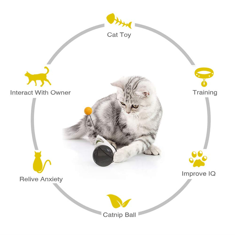 [Australia] - Onybte Cat Ball Tumbler Interactive Cat Toys for Indoor Kitty,Balance Ball and A Feather Tail Mouse in Metal Wire Ball as Additional Gift for House Kitten 