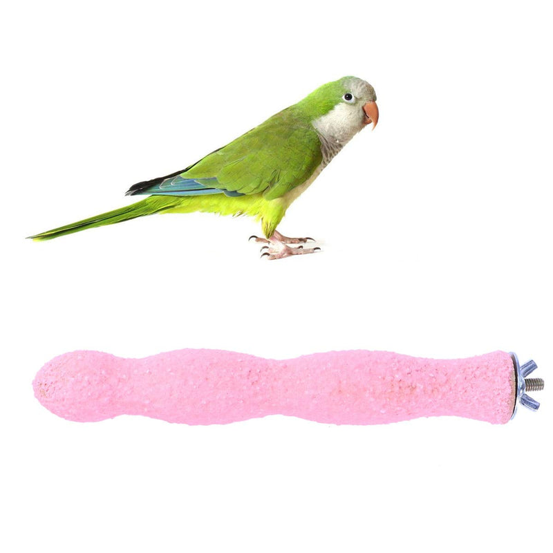 POPETPOP 20CM Bird Perch Parrot Stand Parakeet Natural Wood Rough Sand Perches Grinding Nail for Small Medium Large Birds African Grey Cockatoo Parakeet (Random Color) Size 2 - PawsPlanet Australia