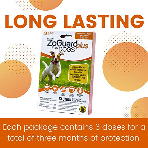 ZoGuard Plus Flea and Tick Prevention for Dogs (Small - 5-22 lb) 3 Dose - PawsPlanet Australia