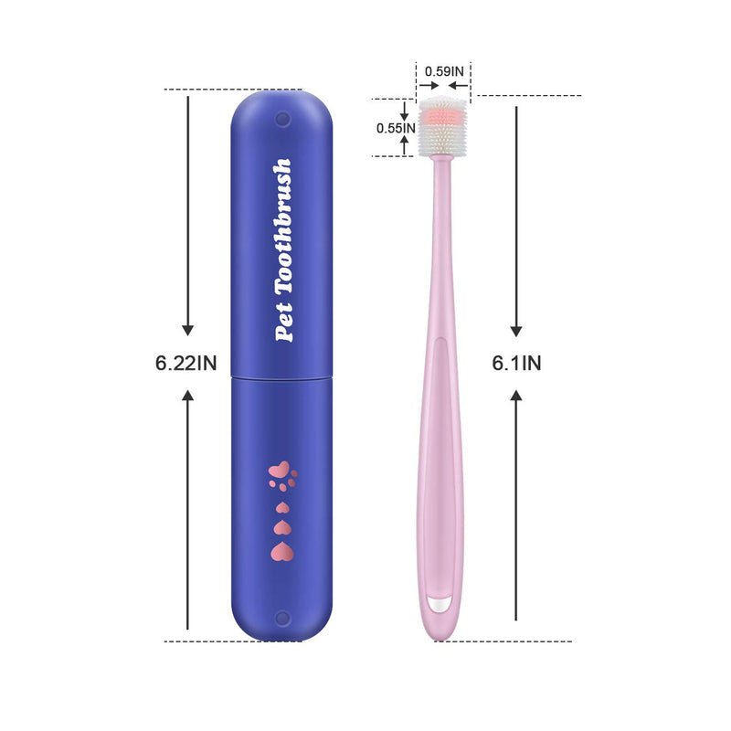 360-Degree Cat and Dog Toothbrush, Soft Silicone Deep Dog Teeth Cleaning Kit, Puppy Toothbrush for Dogs, Small Dog Toothbrushes Small Breed, Safe and Effective Dog Dental Care Brush Away Bad Breath - PawsPlanet Australia
