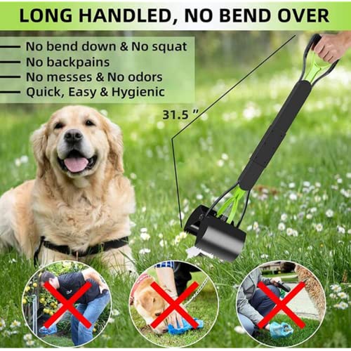 JINGUWU Dog Poop Scoop 80cm Long Handle Walking Grabber for Medium Large Dogs Pet Waste or Garden Waste No Bending Required - PawsPlanet Australia