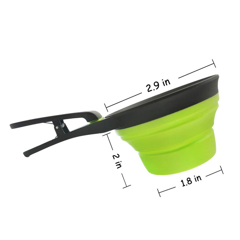 PGFUN Dog Food Scoop, Pet Food Scoop with Collapsible Silicone Measuring Cup, 3 in 1 Clip Scoop for Cat Dog Food 2 CUP - PawsPlanet Australia